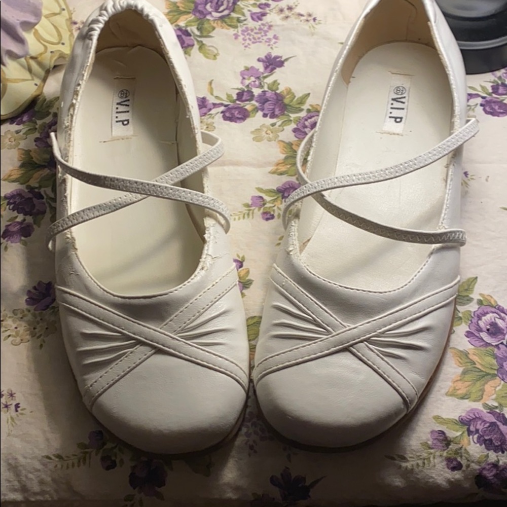 Womans white slip on shoes